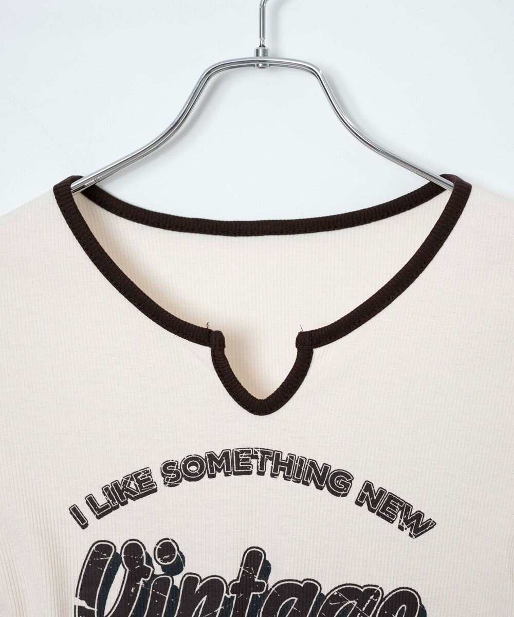 WEGO 配色サイドギャザーVネックT 