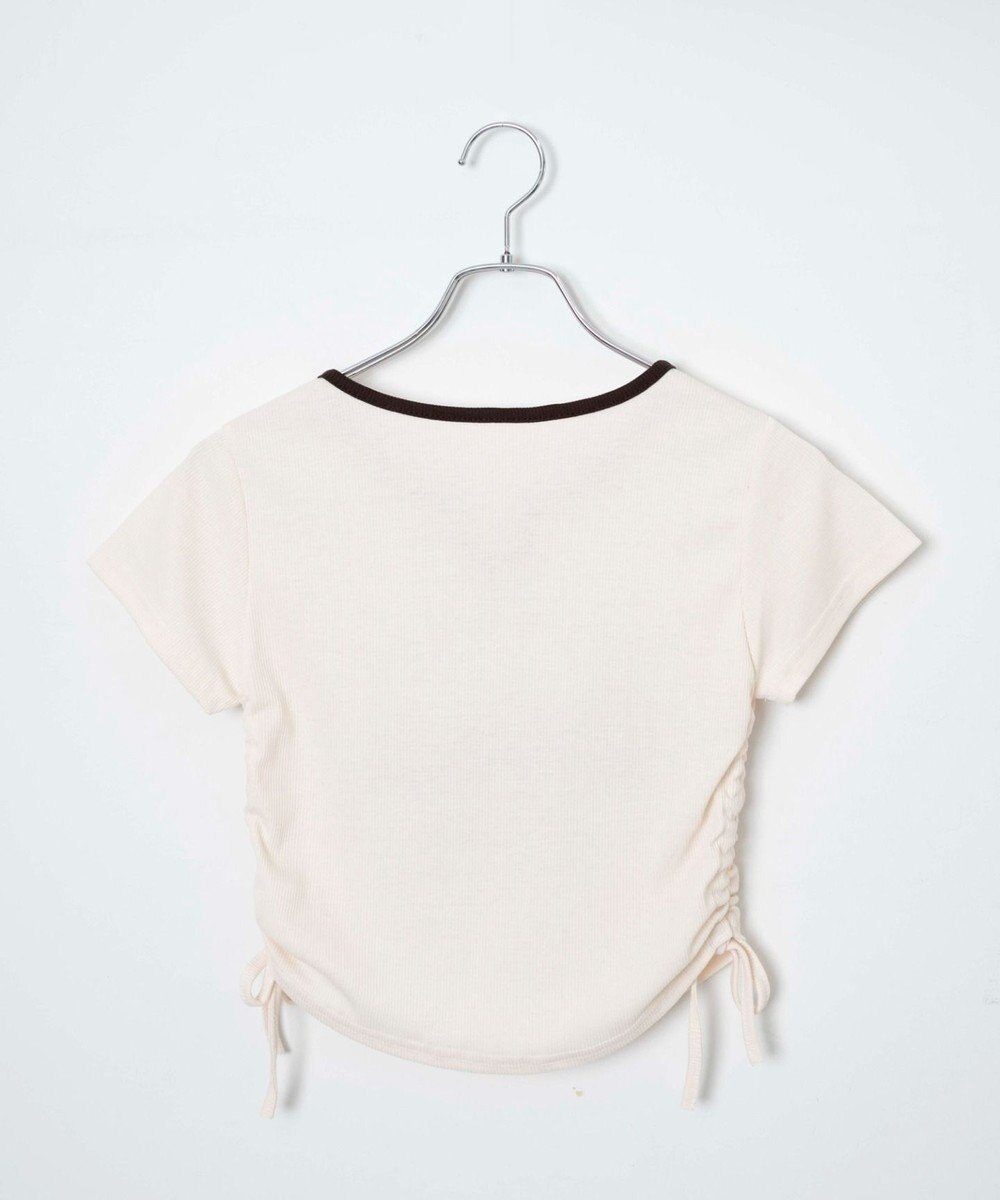 WEGO 配色サイドギャザーVネックT 