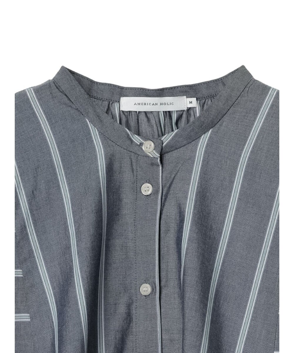 AMERICAN HOLIC 接触冷感フレンチスリーブ切り替えフレアブラウス 