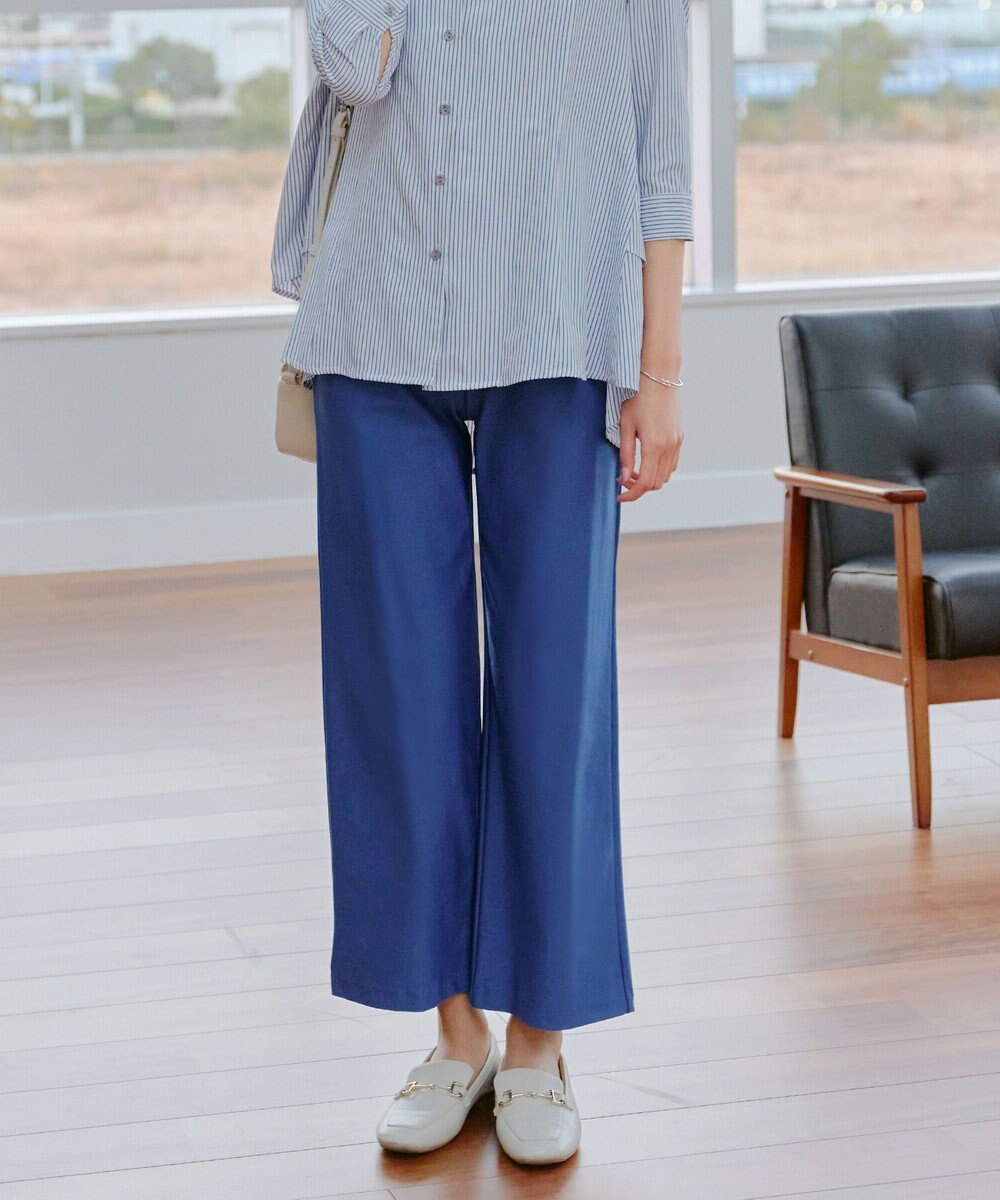 Tiaclasse 【日本製・新色追加・洗える・ストレッチ】エアシルキーワイドパンツ 