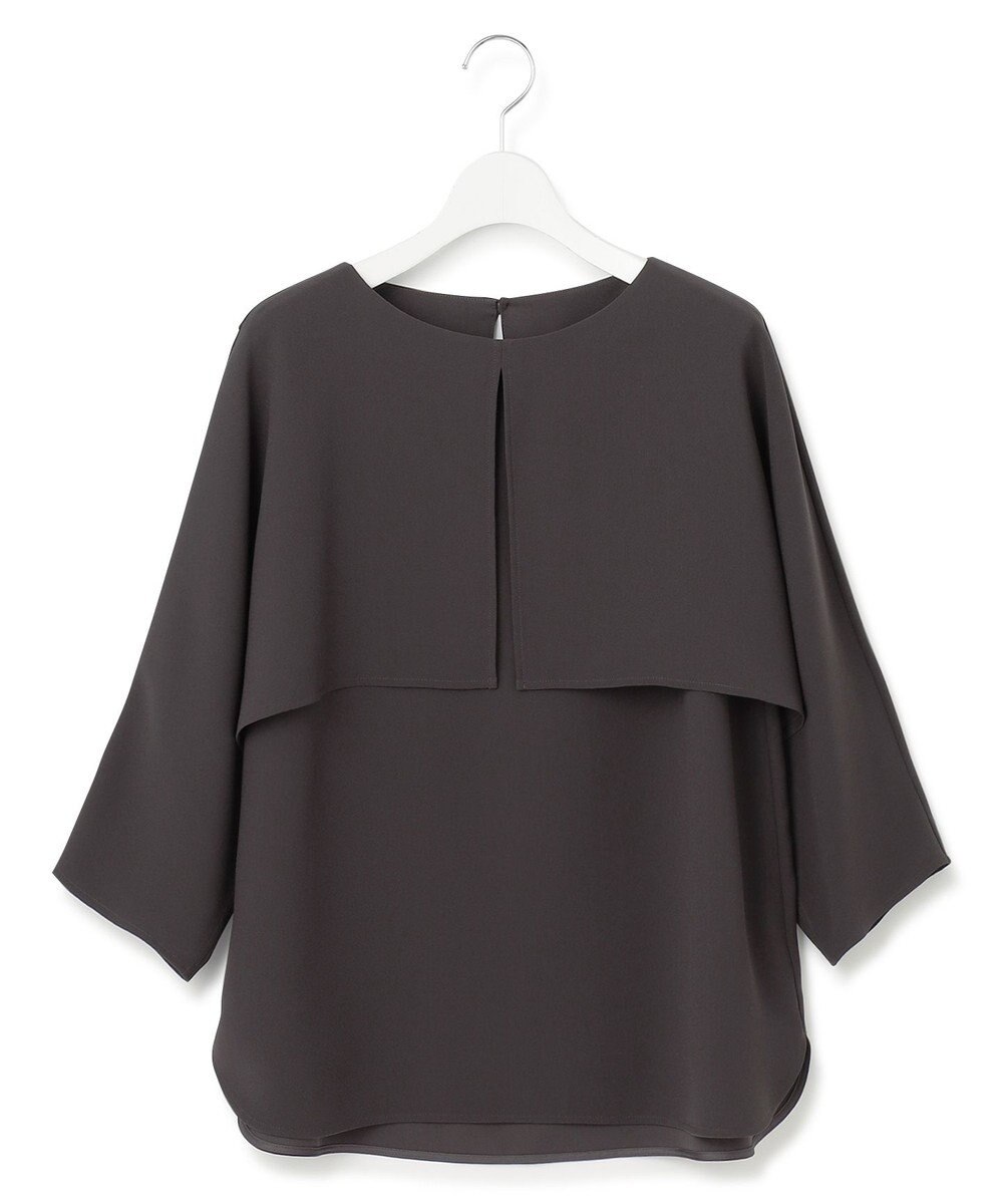 23区 L 【洗える】ストレッチジョーゼット ケープデザイン カットソー 