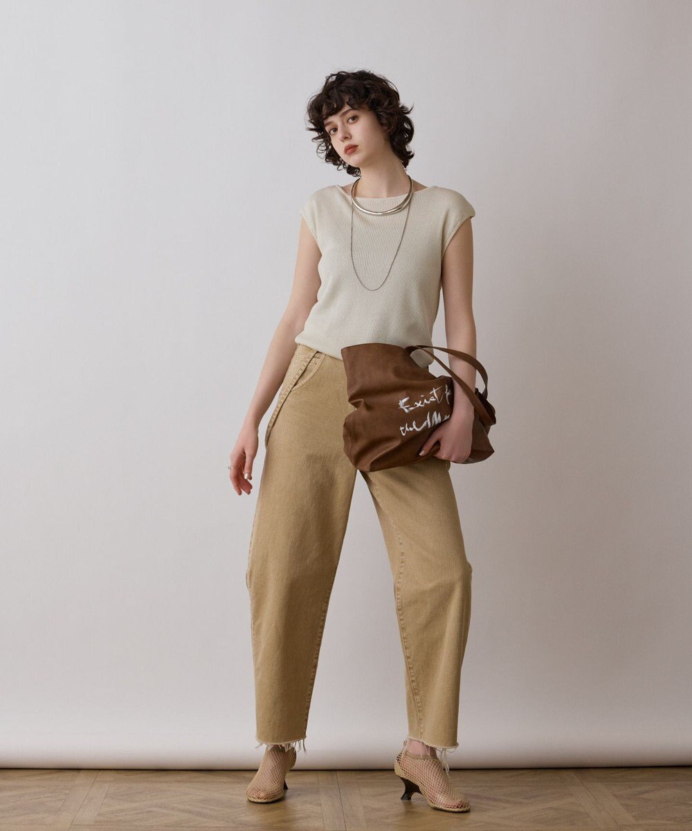 GRACE CONTINENTAL サス付zipデニムパンツ 