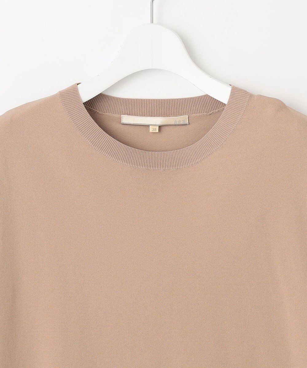 自由区 【洗える・XSサイズあり】クレープストレッチノースリーブ ニット 