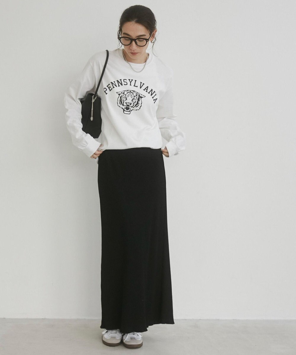 WEGO 【ANGIE VINTAGE】GILDAN カレッジロゴ オーバーサイズ プリント ロンT 