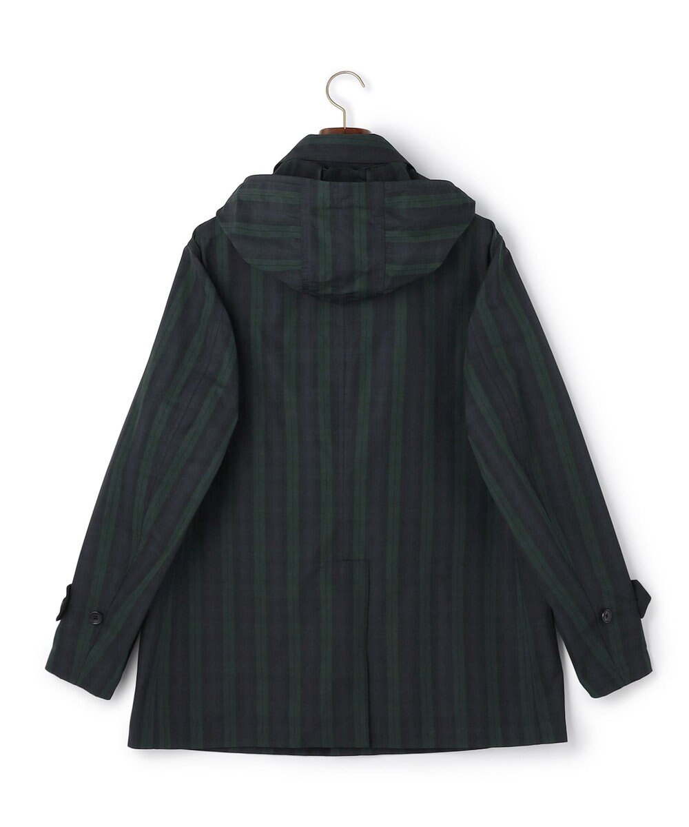 J.PRESS MEN 【オンオフ兼用 / ストレッチ / 撥水 / 洗える】トリコット3レイヤーバルマカンショートコート / フードデタッチャブル 