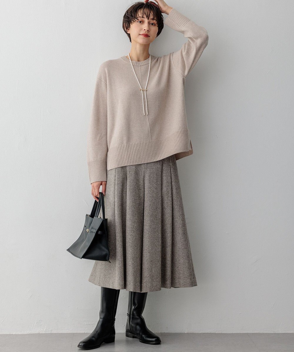 23区 S 【洗える】カシミヤブレンド クルーネック ニット 