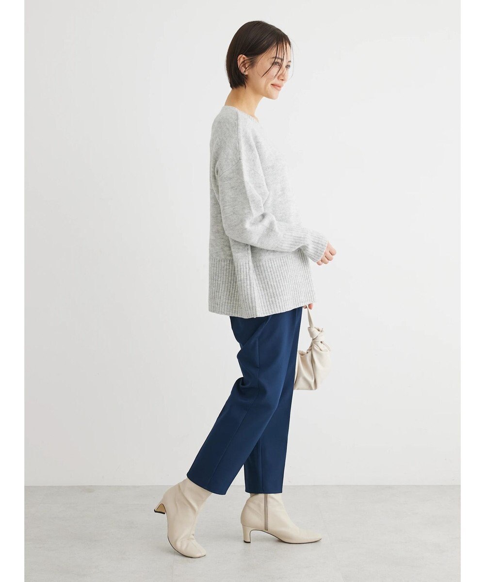 Green Parks ｆｕｗａっとメランジ袖リブ長めニットプルオーバー 