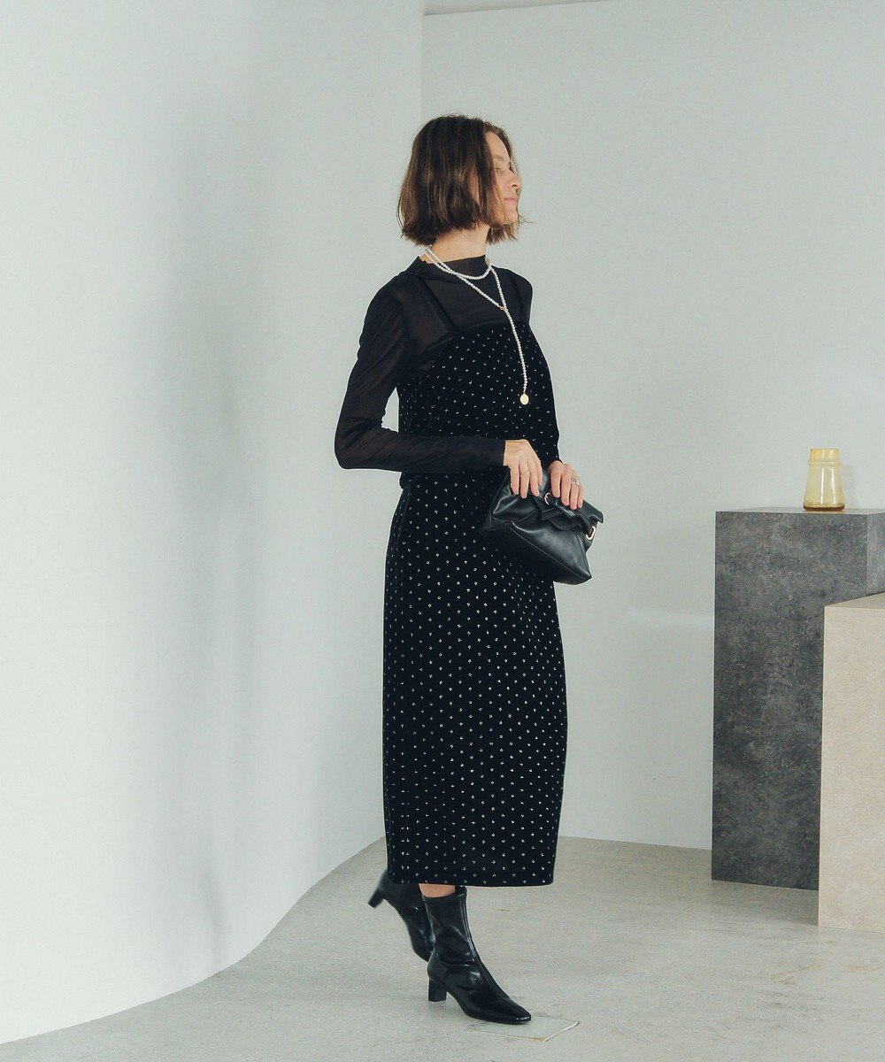 YECCA VECCA グリッタードットベロアオーバーキャミ 