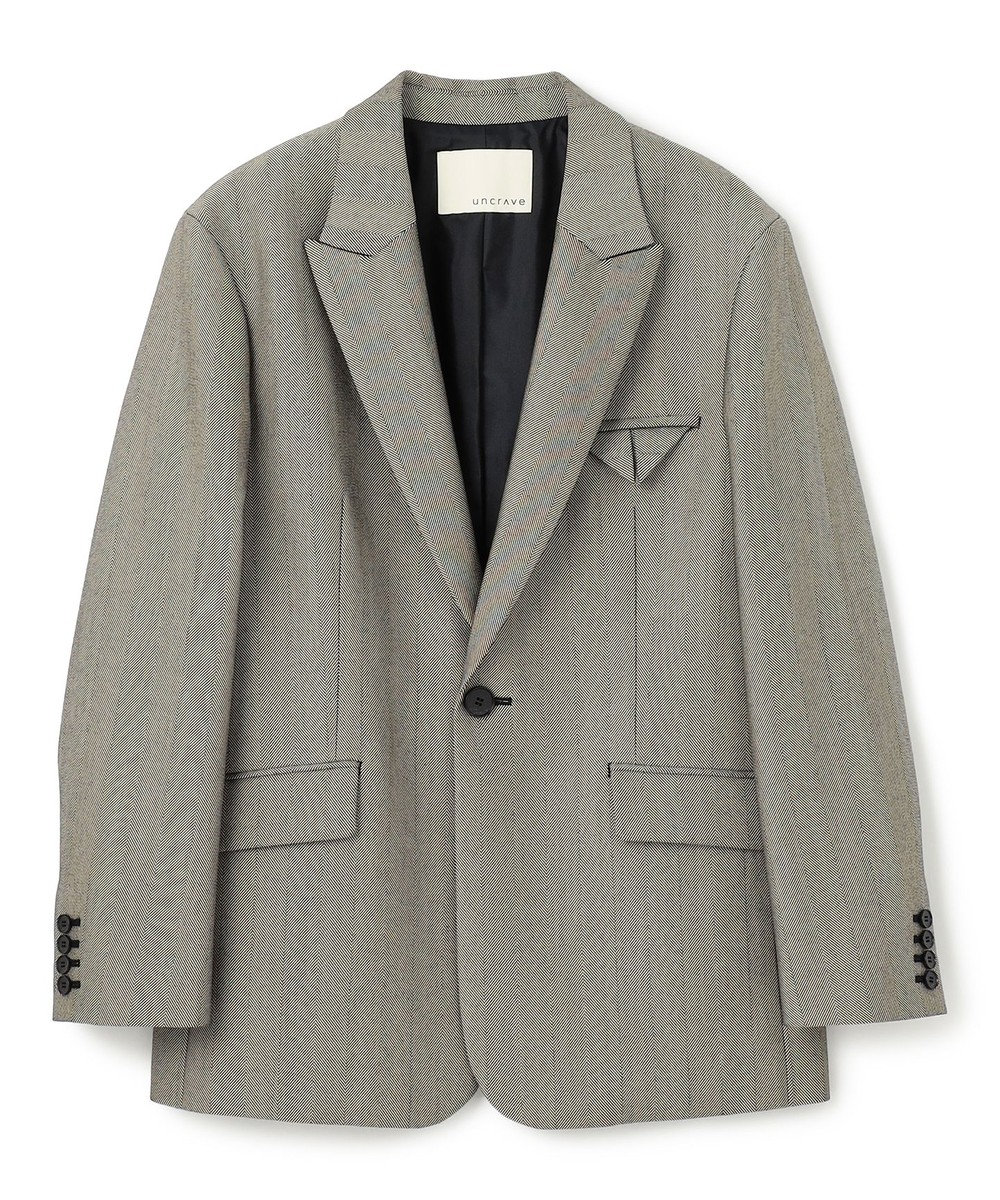 uncrave ヘリンボーンスーツ ジャケット（uncrave WHITE） 