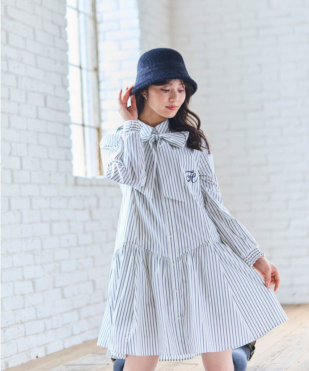 Feroux 【2WAY】リボンタイシャツ ワンピース 