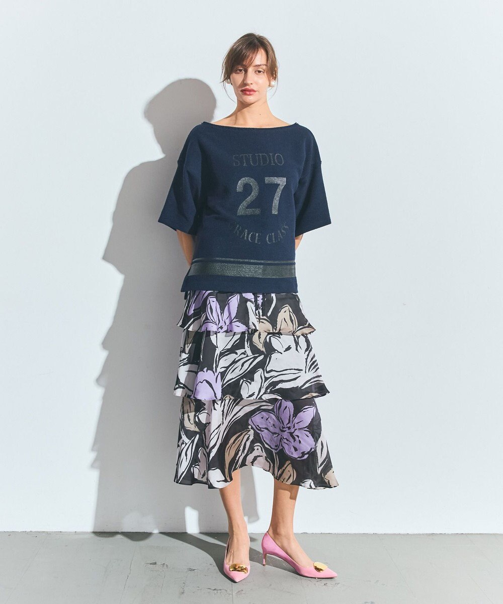 GRACE CONTINENTAL プリントレイヤードスカート 