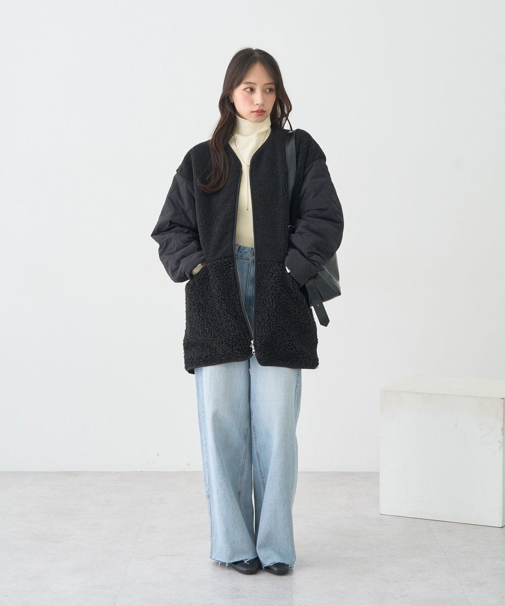 earth music&ecology ボアキルトミドルコート 