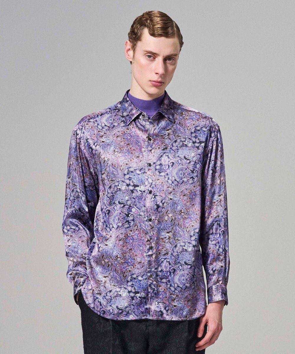 JOSEPH HOMME 【HIGH GRADE LINE】コールドレーヨンプリント　レギュラーカラーシャツ 