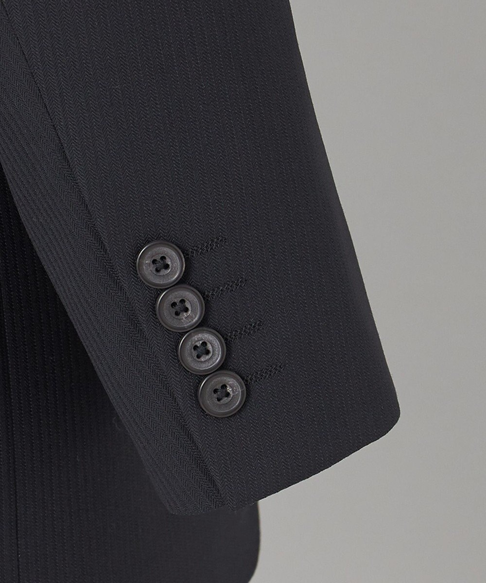 GOTAIRIKU オールシーズン対応【御幸毛織】WOOL×SOLOTEX ストレッチスーツ（ブラックストライプ） 