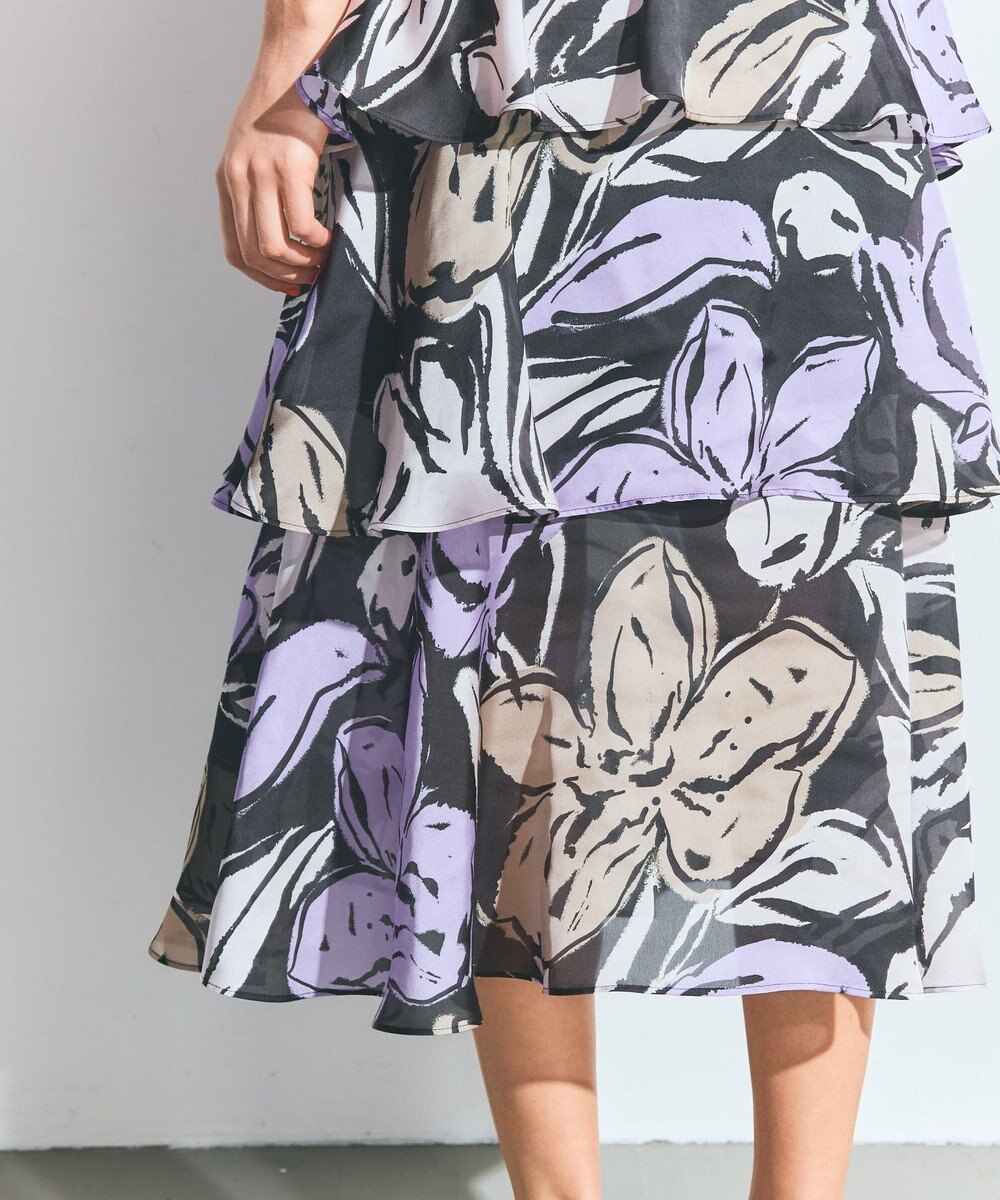 GRACE CONTINENTAL プリントレイヤードスカート 