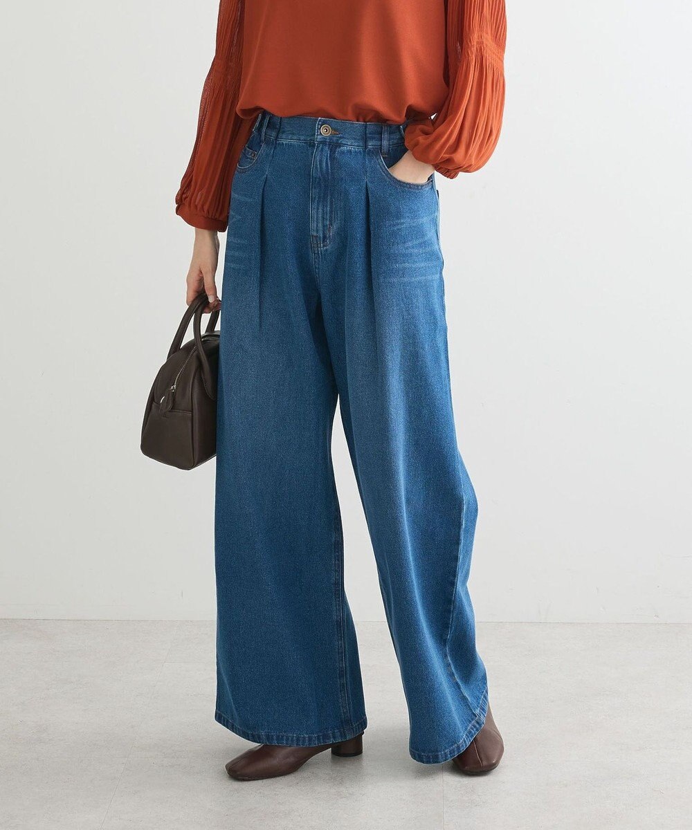 Green Parks ・ＳＵＧＡＲ　ＳＰＯＯＮ　デニムタックワイドパンツ 