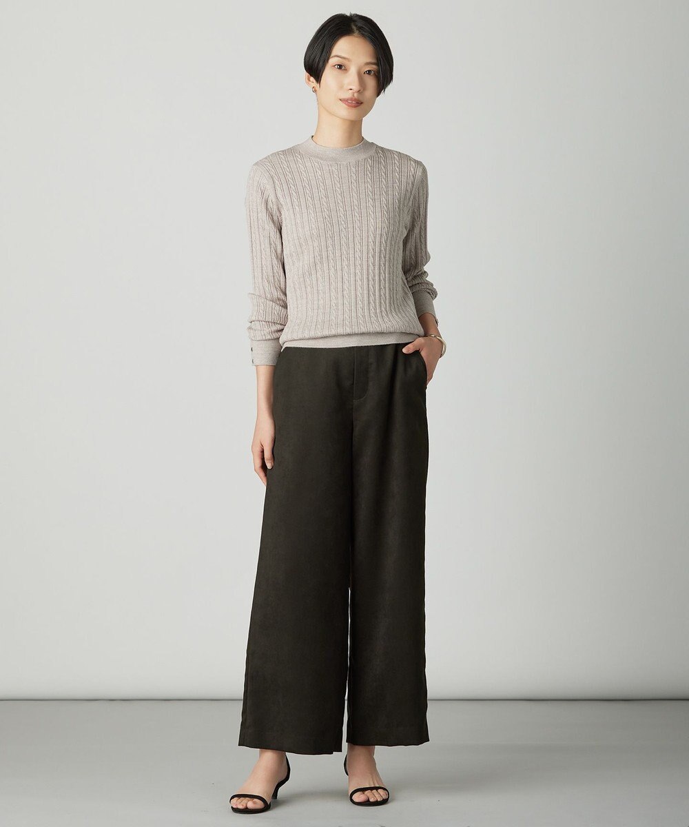 J.PRESS LADIES L マイクロライトスエード ワイド パンツ 