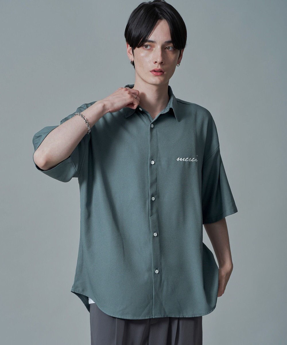 WEGO 【速乾/しわになりにくい/MLサイズ展開】アムンゼンワンポイントBIGシャツ（SS） 