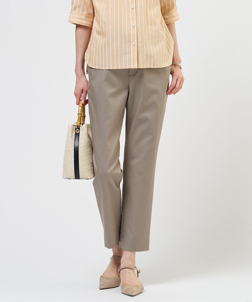 J.PRESS LADIES 【WEB限定カラーあり】TCシャンブレーサテンST テーパード パンツ 