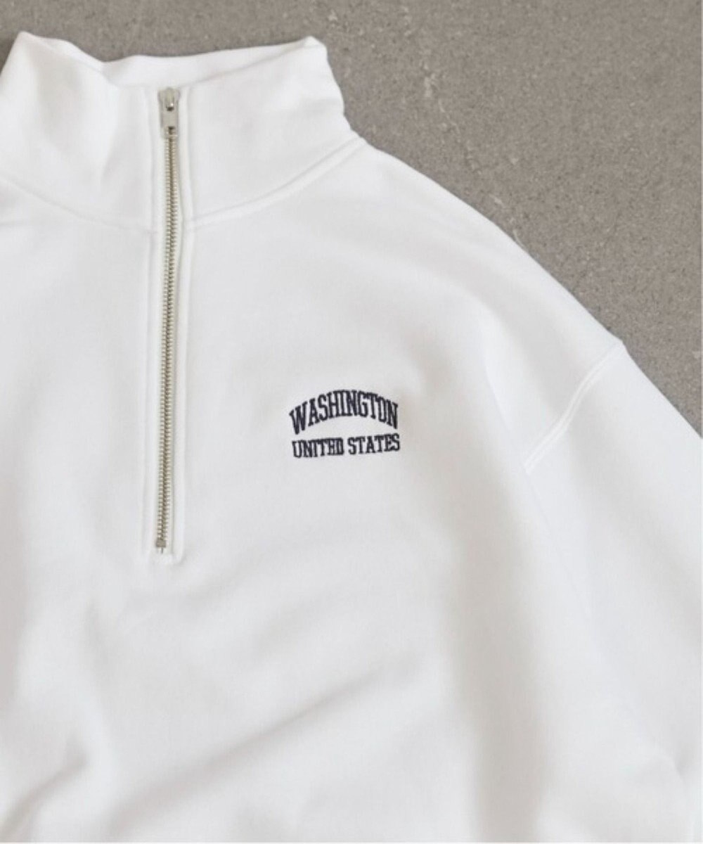 WEGO 【ANGIE VINTAGE】ワンポイント刺繍ハーフZIPスウェットプルオーバー 
