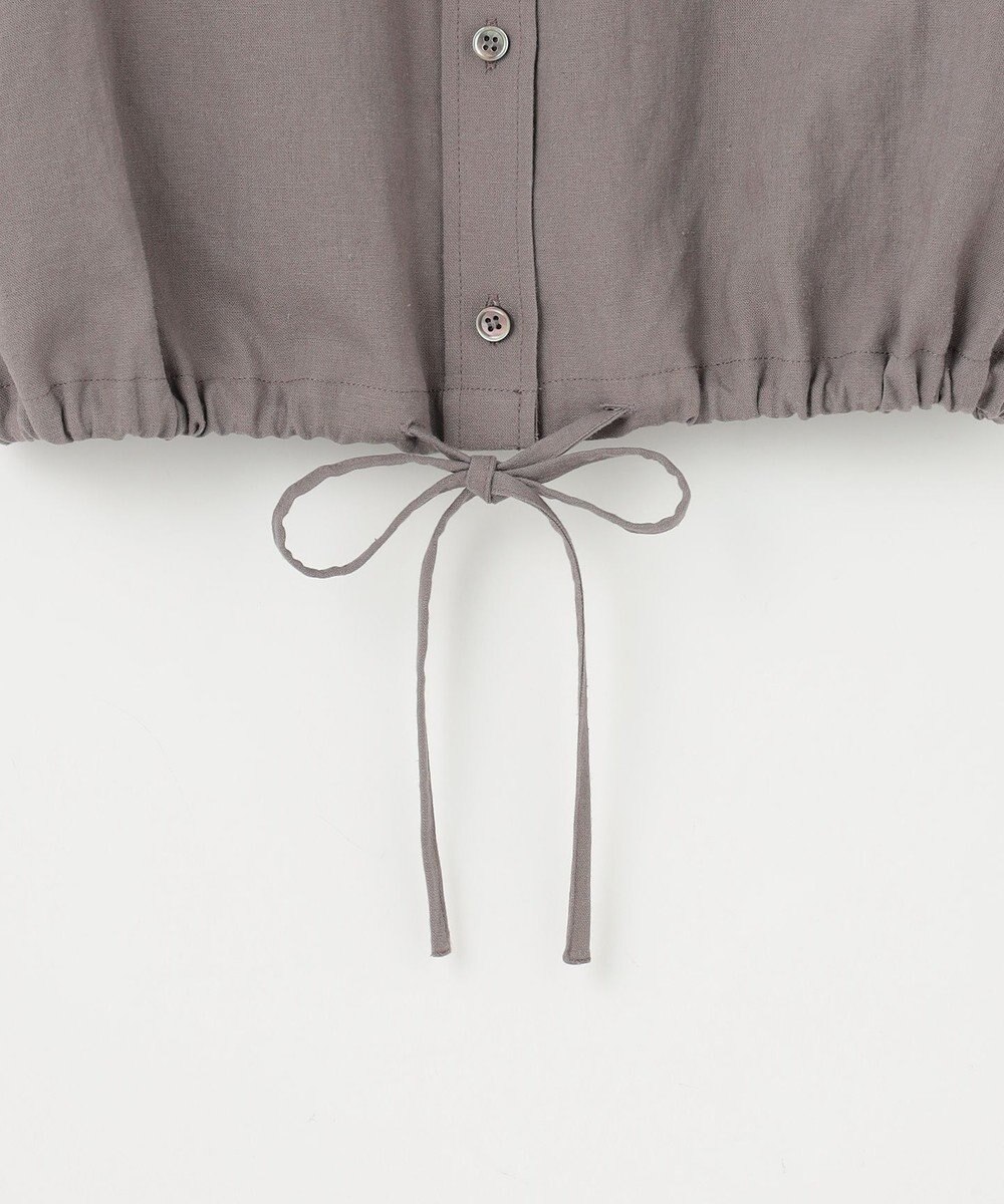 23区 S 【SLOW/一部店舗限定】ブライトリネン クロップド シャツ 