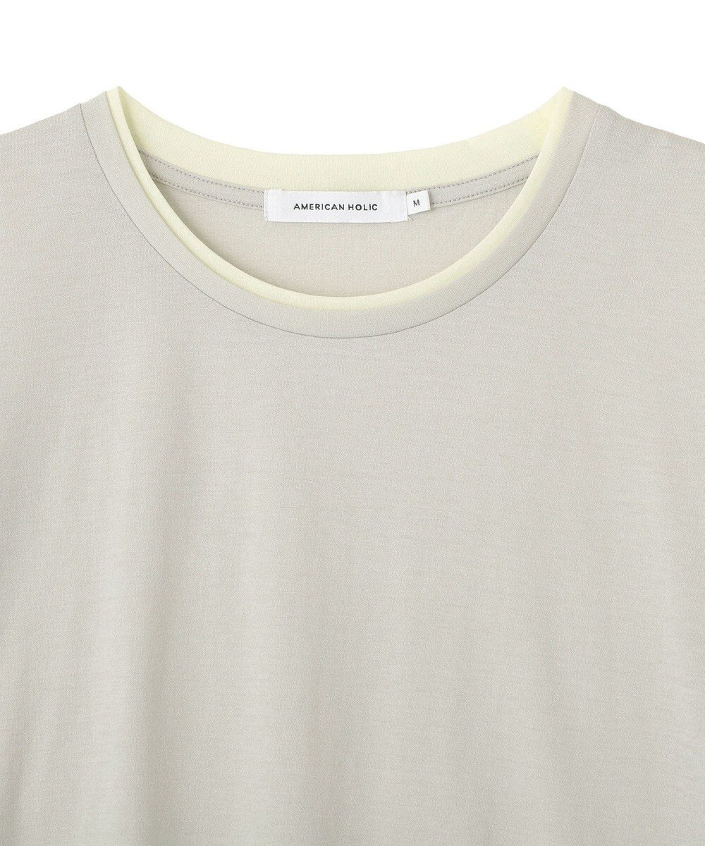 AMERICAN HOLIC 配色レイヤード風シアーＴシャツ 