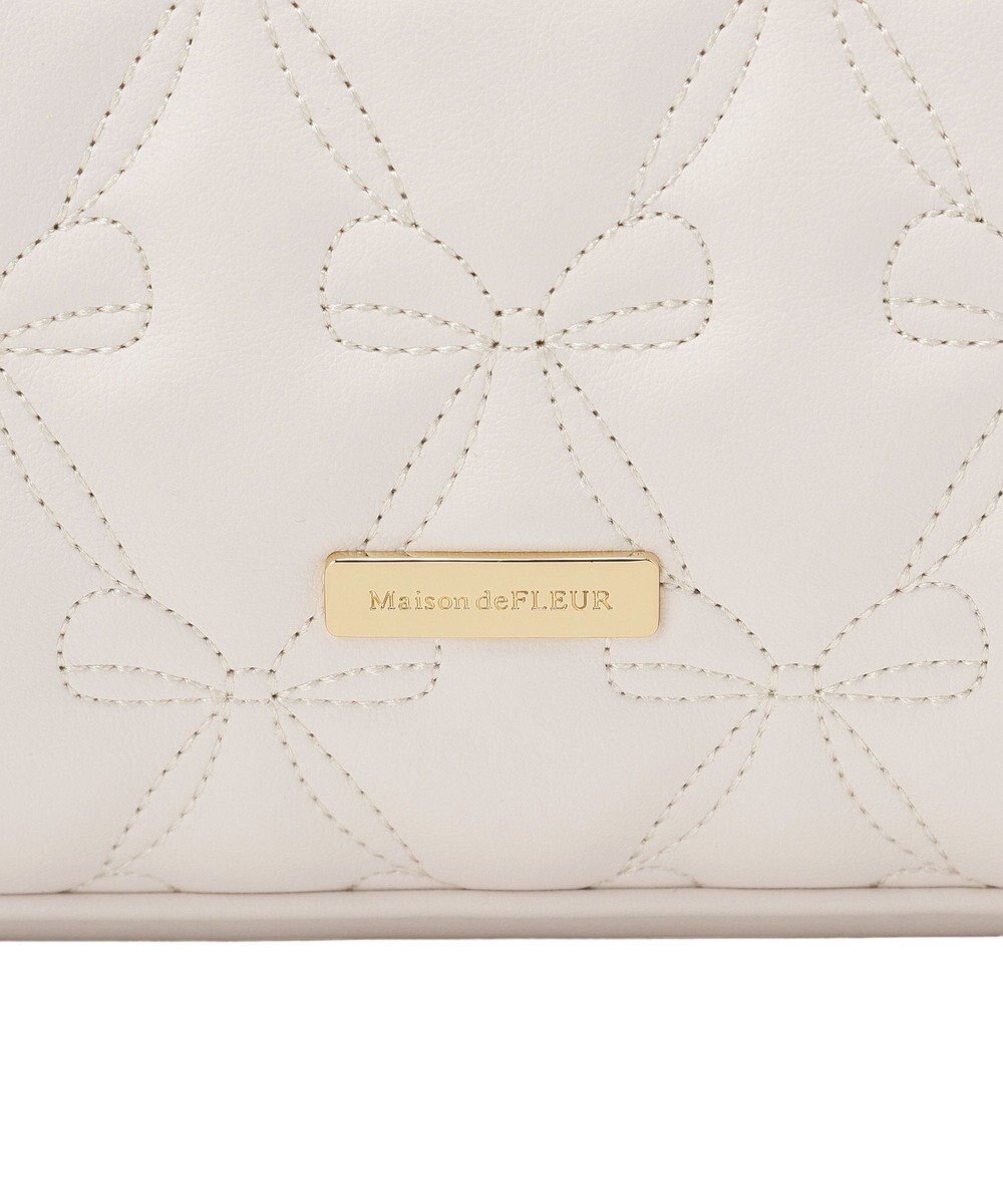 Maison de FLEUR スカーフ付き2ルームリボンキルティングトート 