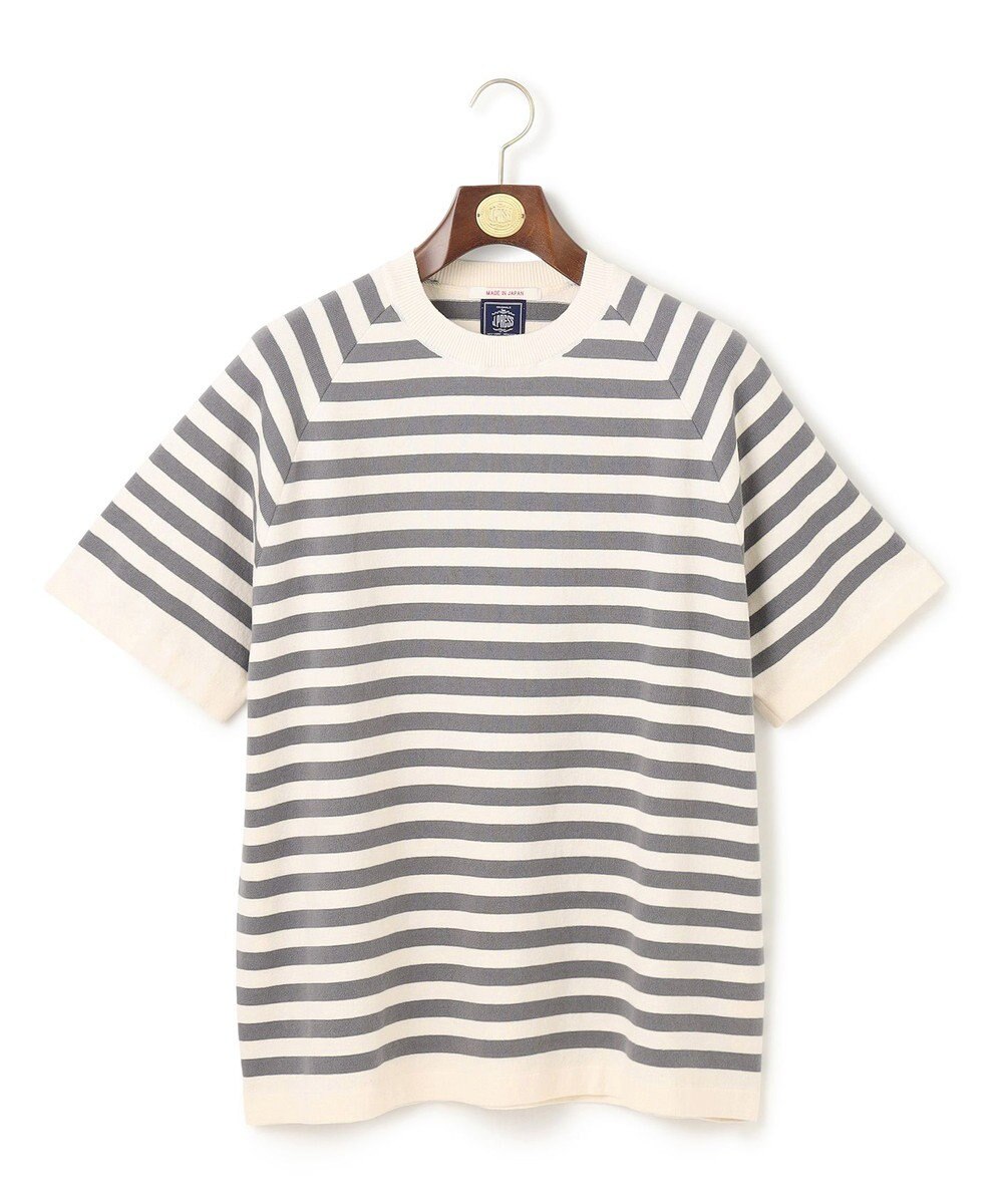 J.PRESS MEN 【J.PRESS ORIGINALS】Lightwave Border Raglan Knit T-shirt 