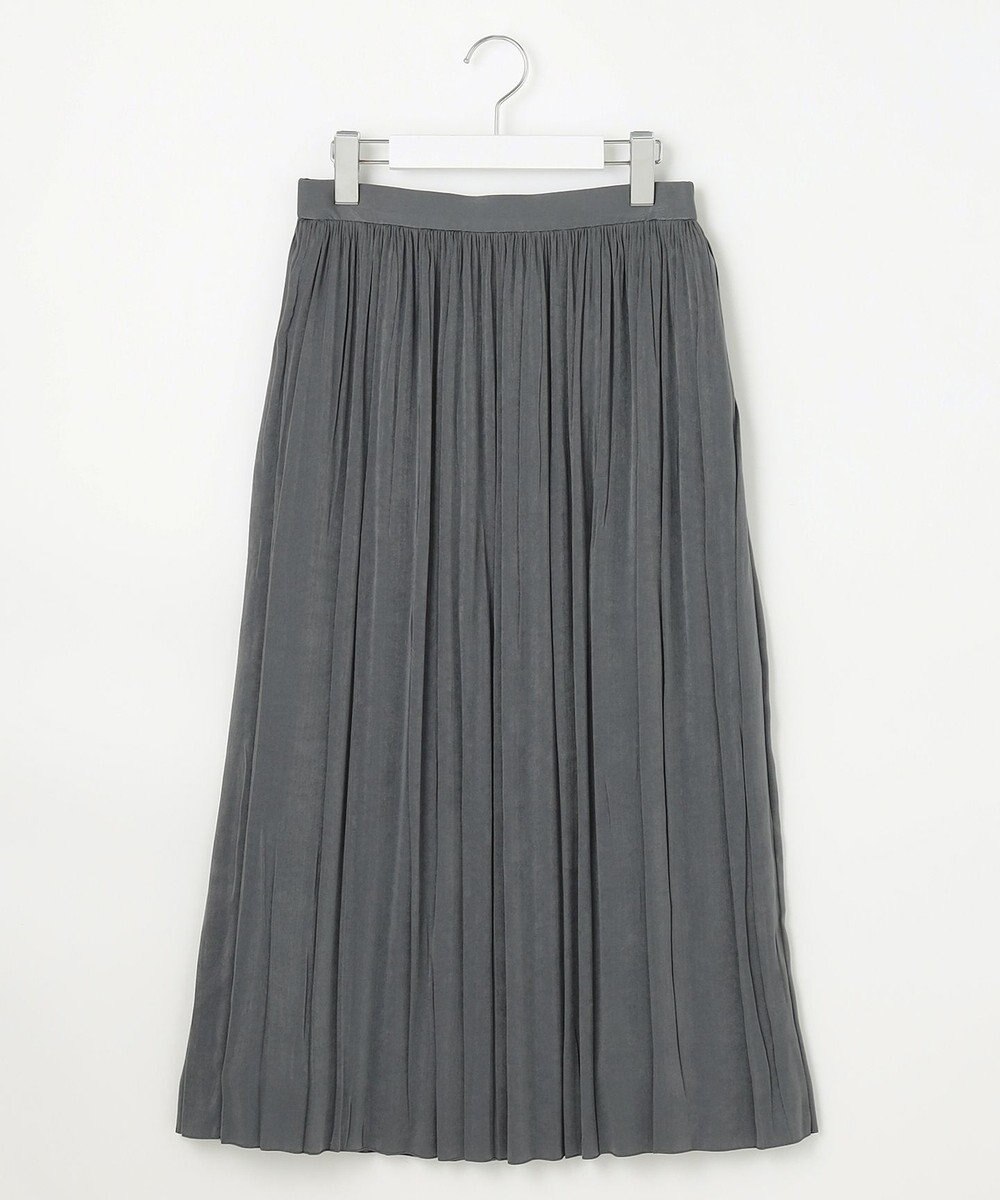 J.PRESS LADIES L 【洗える】マロンサテン ランダムプリーツ スカート 