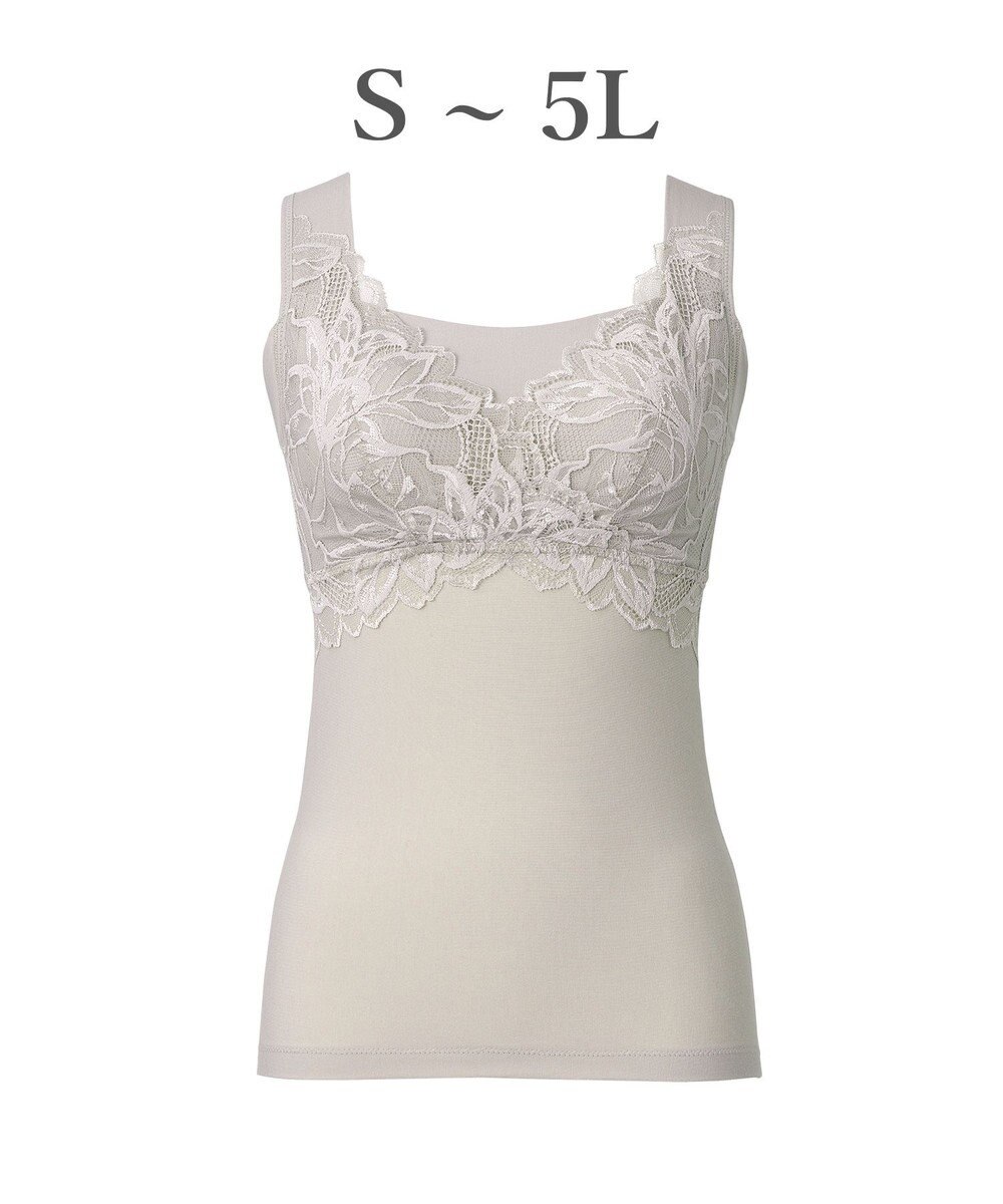 BRADELIS New York 【BRADELIS NewYork peace】シルク混素肌しっとりハッピーバストキャミ26 補正下着 カップ付き ブラトップ ブラキャミソール シェイパー 