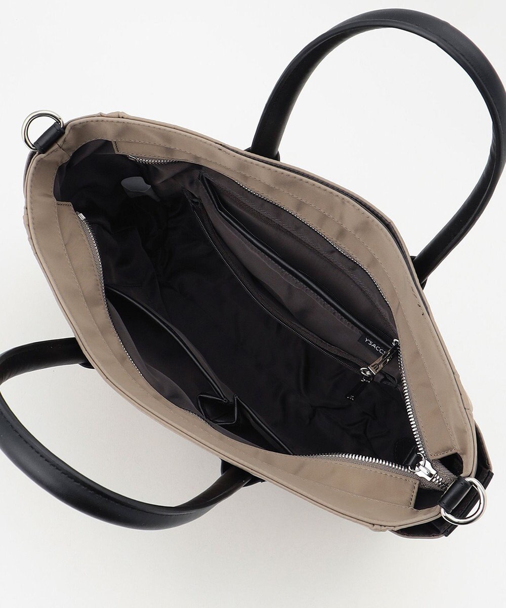 Y'SACCS ナイロン×リサイクルレザー　ホック2WAYトート　Sサイズ 