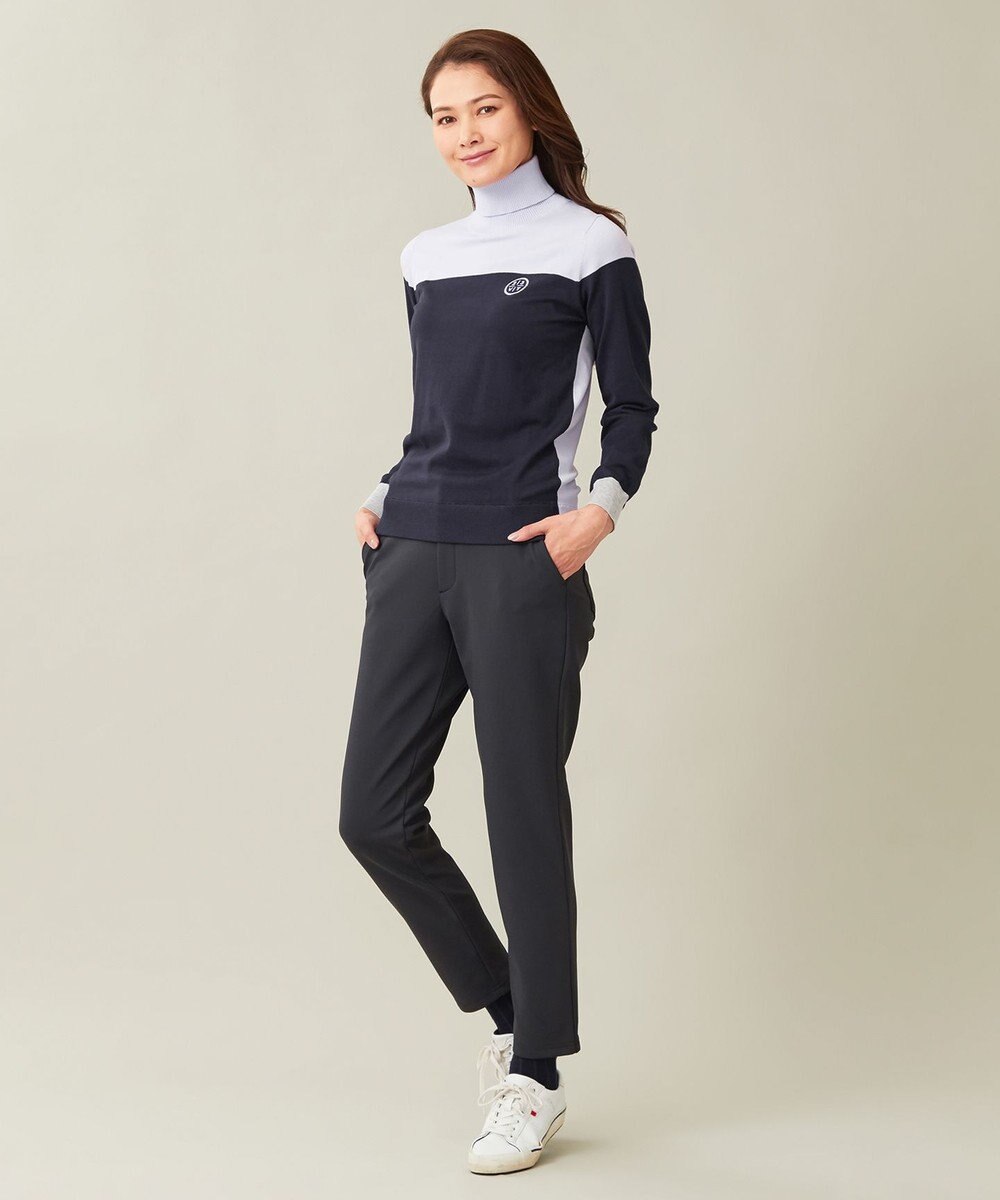 23区GOLF 【WOMEN】【ウォッシャブル】カラーブロックモックネック ニット 