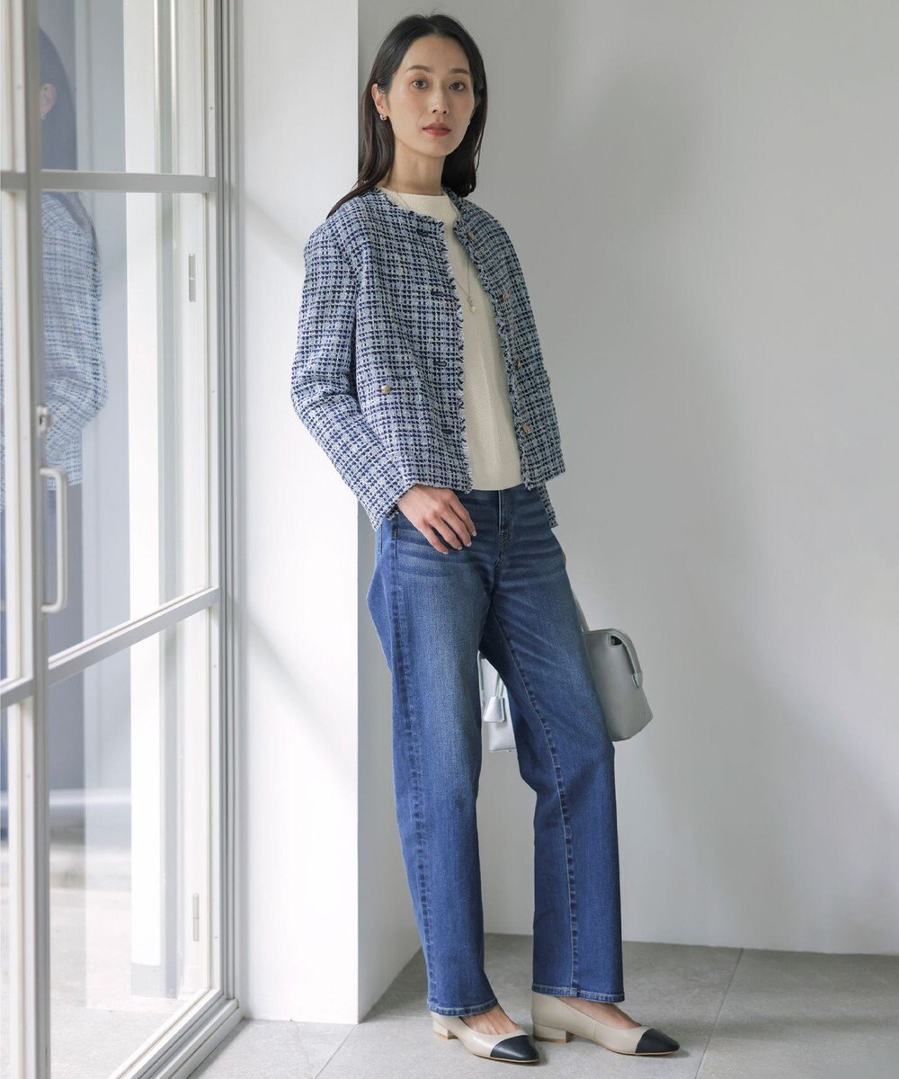 J.PRESS LADIES 【洗える】BASIC STRETCH DENIM ボーイフィット パンツ 