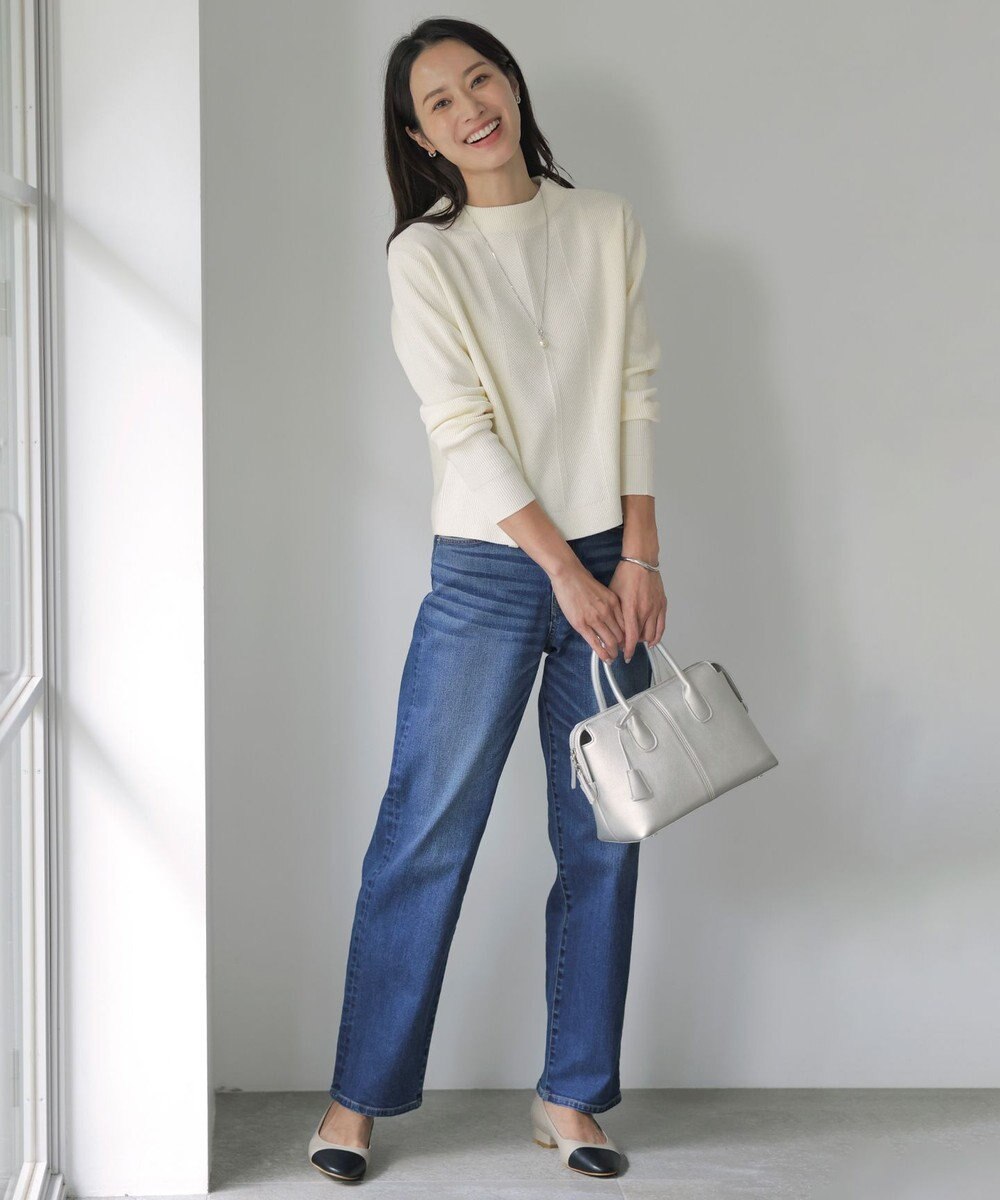 J.PRESS LADIES 【洗える】BASIC STRETCH DENIM ボーイフィット パンツ 