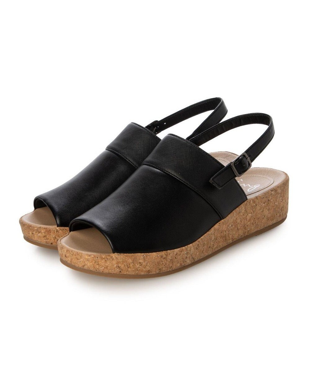 ing <ing>バックベルトウエッジサンダル 