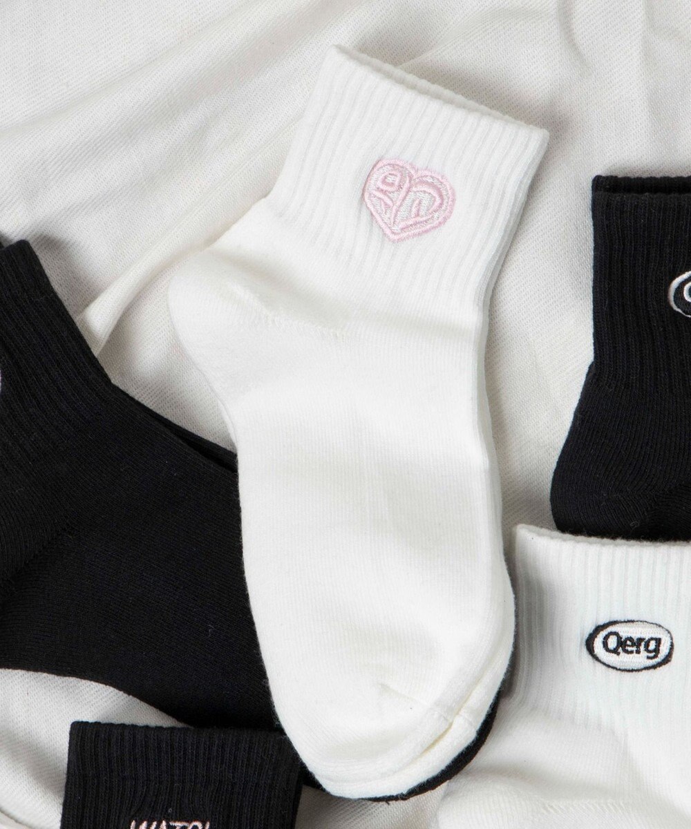 WEGO デザインロゴ刺繍アンクル底パイルソックス 