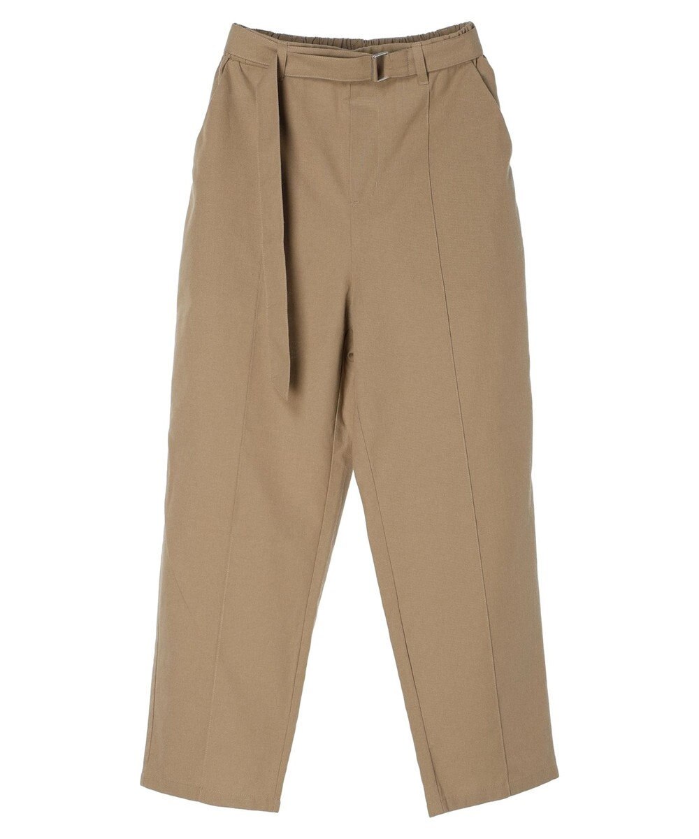 Green Parks 綿麻混バックルベルト付テーパードパンツ 