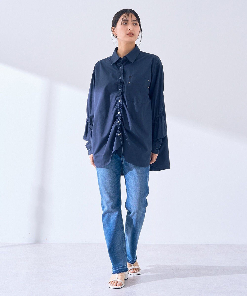 YECCA VECCA カットオフスリムストレートデニムパンツ 