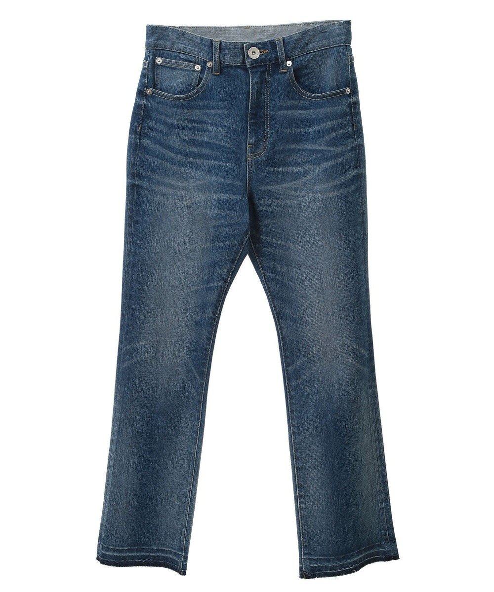 YECCA VECCA カットオフスリムストレートデニムパンツ 