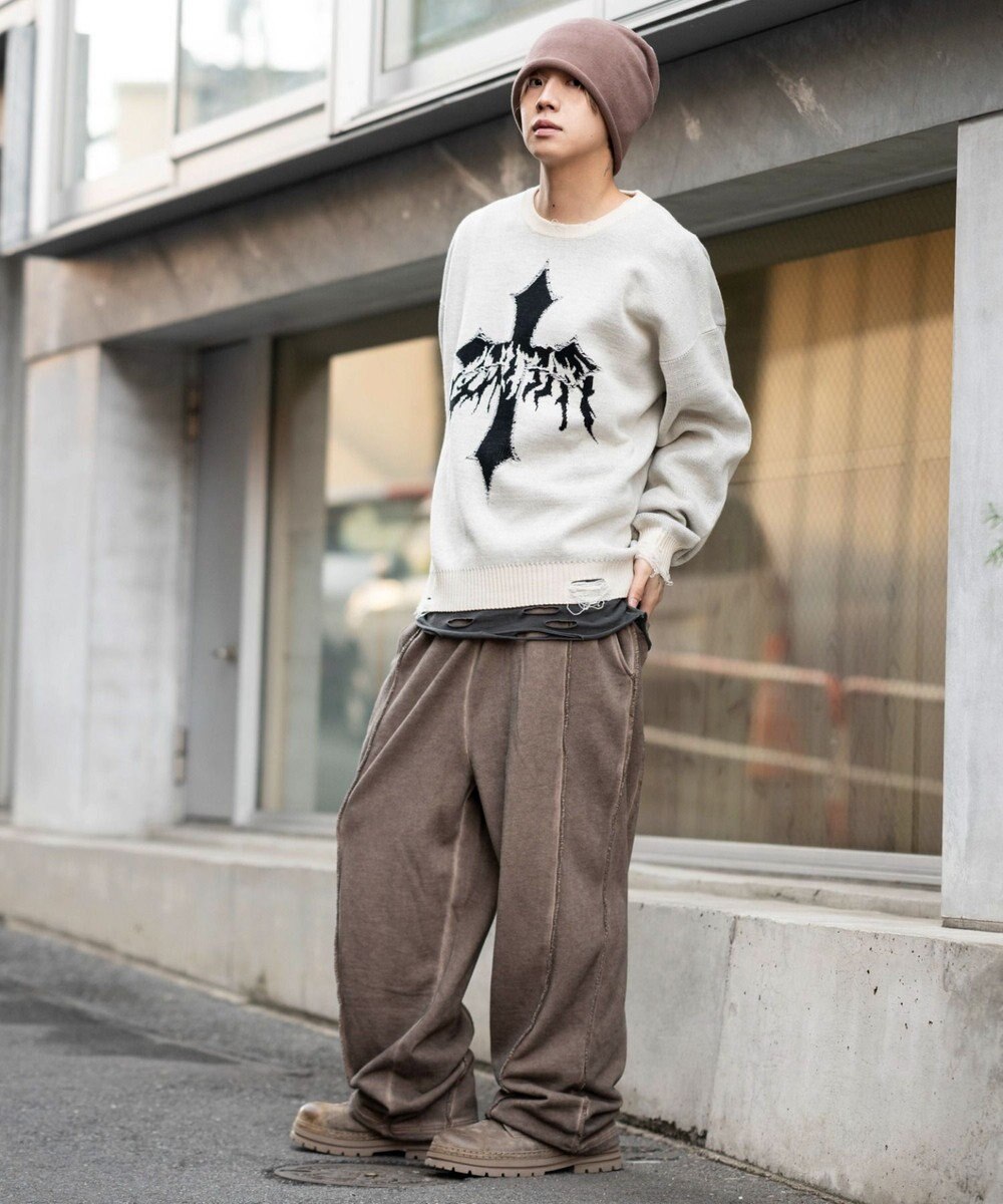 WEGO 【ユニセックス着用ITEM/ウエストゴム】スウィッチングスウェットパンツ 