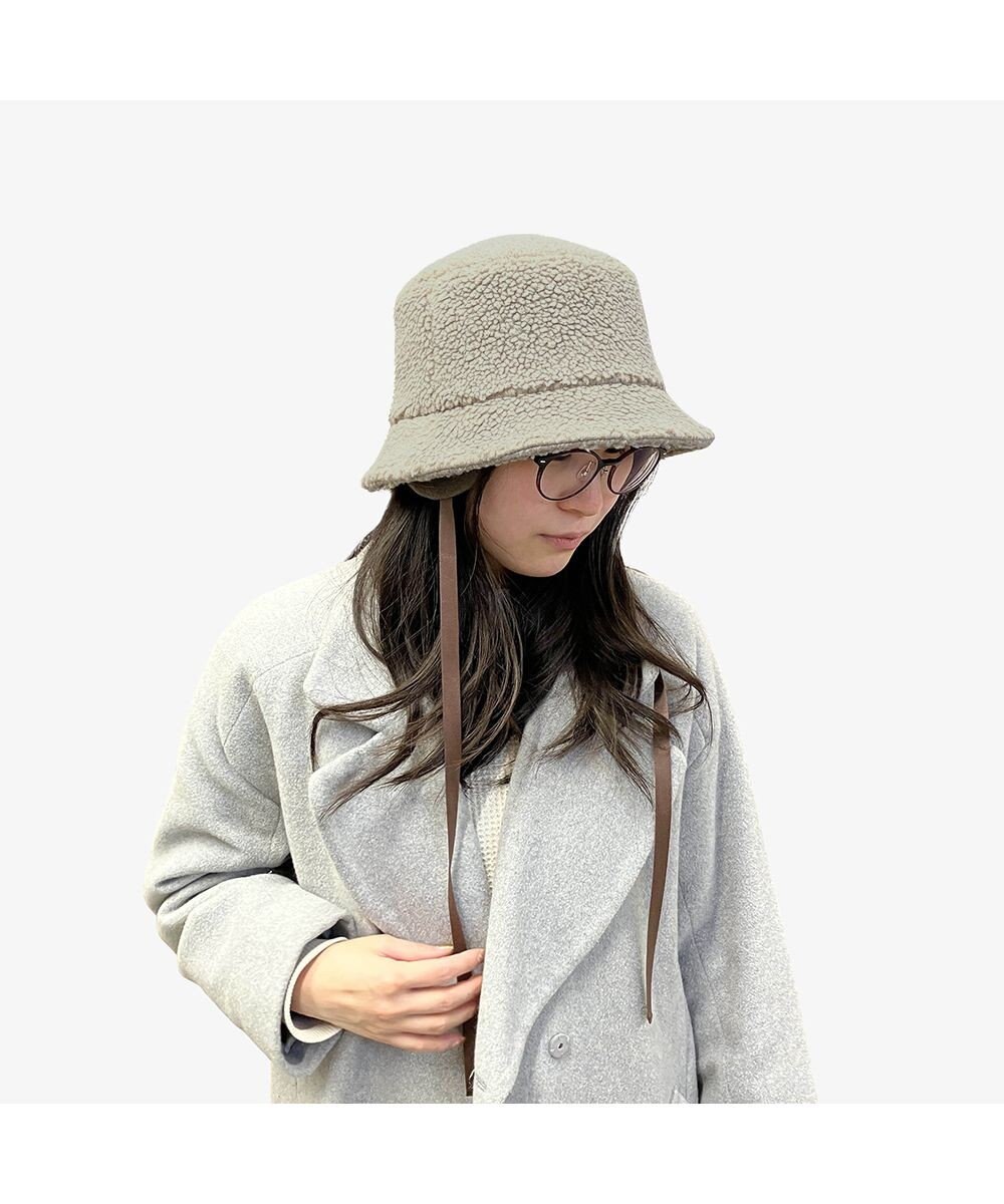 林八百吉商店 un chapeau 耳付きボアバケット 