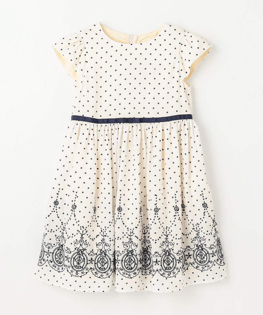 組曲 KIDS 【110-140㎝】ドットシフォン ワンピース 