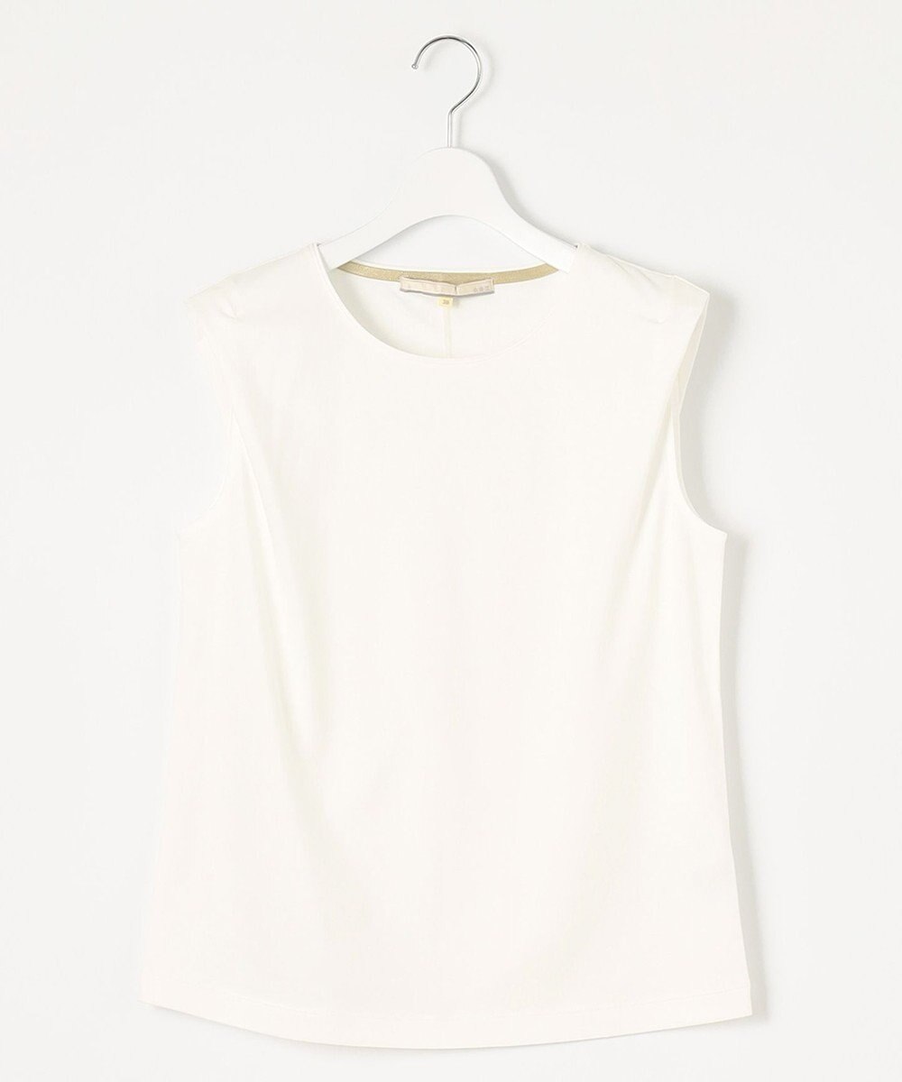 自由区 【接触冷感・洗える・XSサイズあり】ハイツイストポンチノースリーブインナー カットソー 