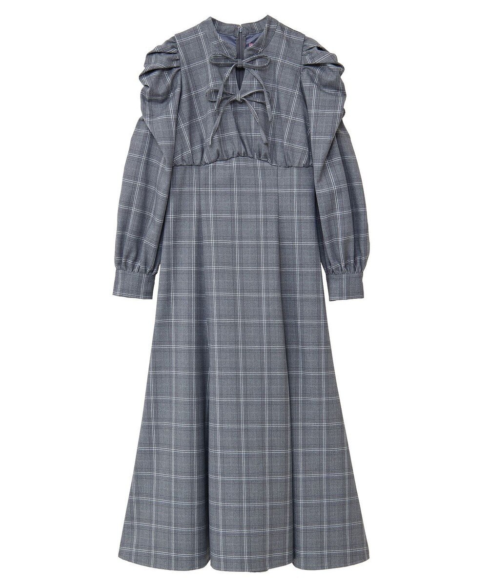 Maison de FLEUR 聡明な淑女のチェックワンピース 