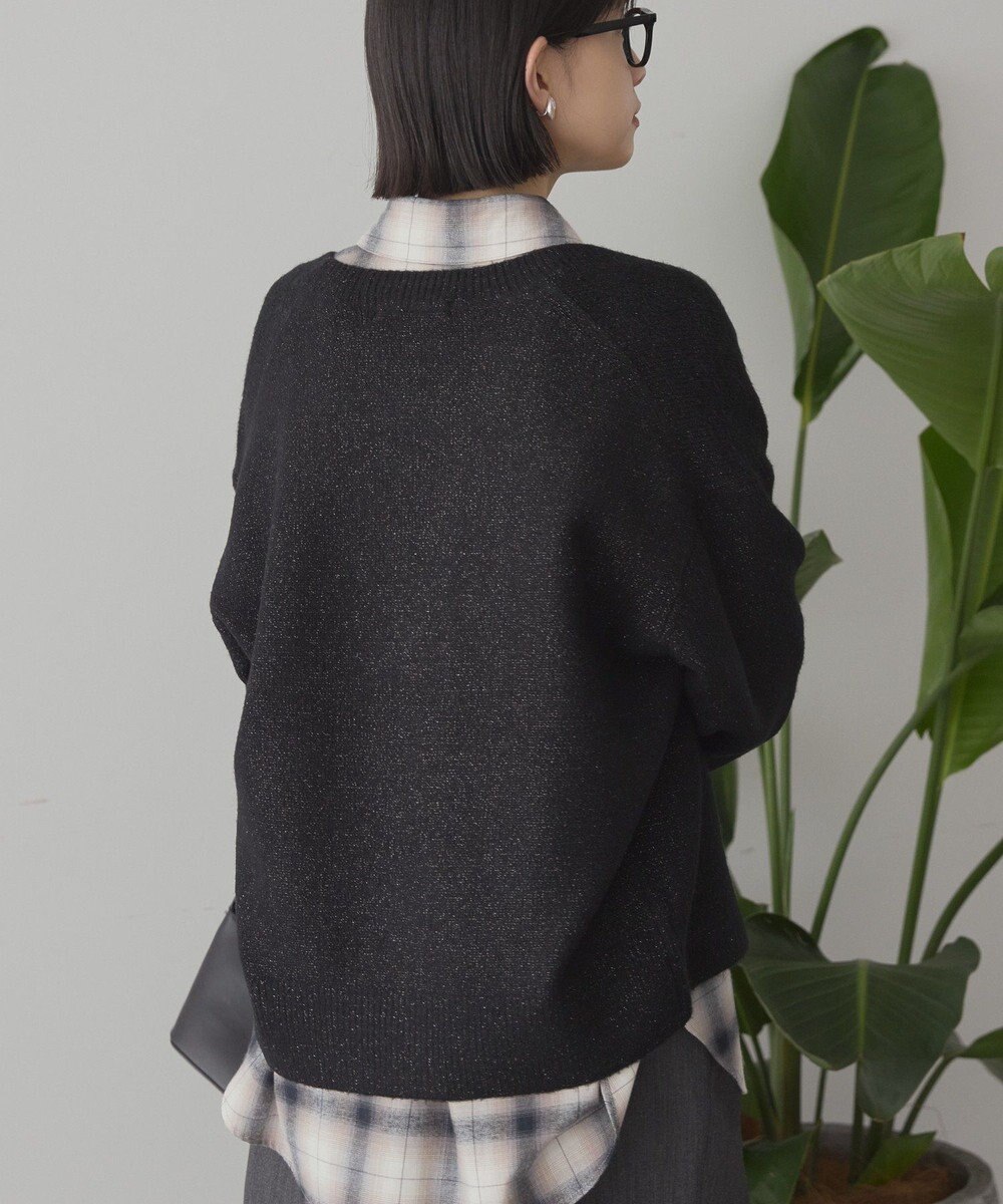 AMERICAN HOLIC Vネックラメニットカーディガン 