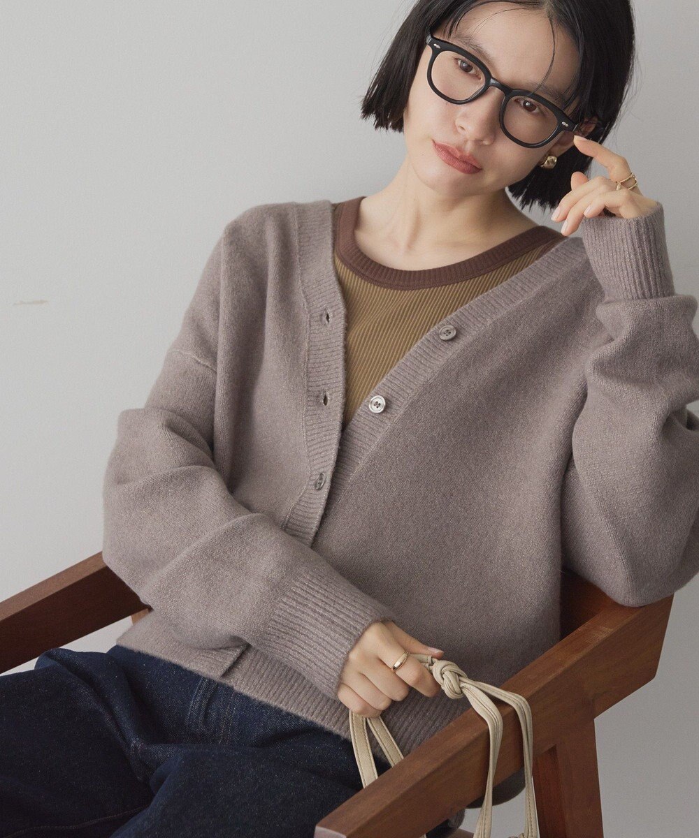 AMERICAN HOLIC Vネックラメニットカーディガン 