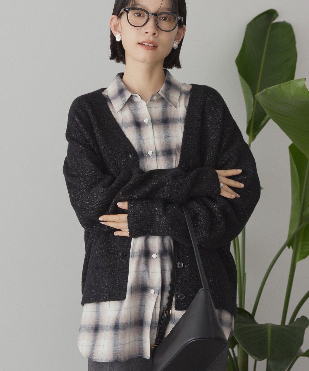 AMERICAN HOLIC Vネックラメニットカーディガン 