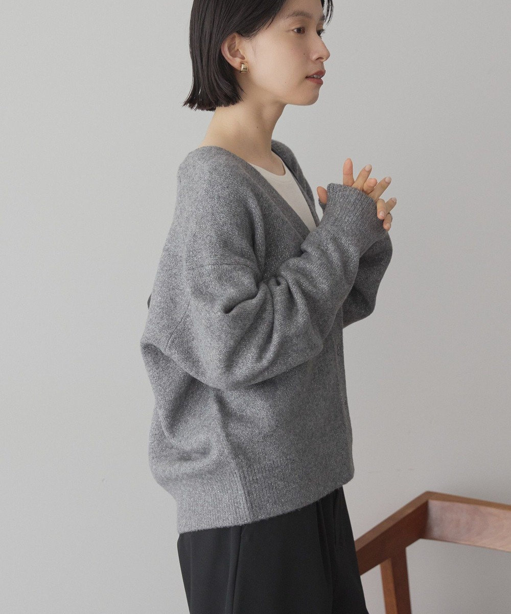 AMERICAN HOLIC Vネックラメニットカーディガン 