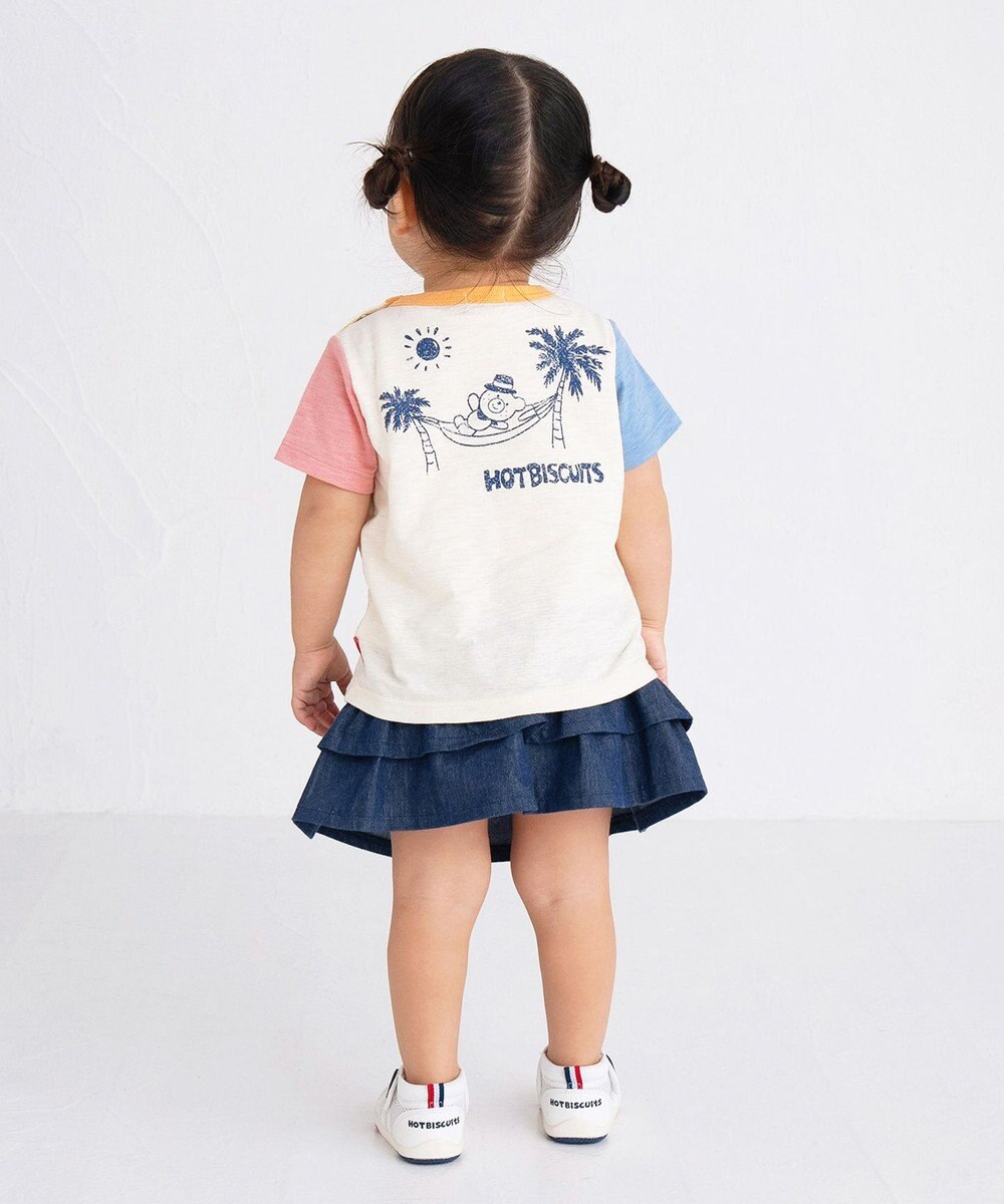 MIKI HOUSE HOT BISCUITS 【80-120cm】 サーフ柄 スラブ天竺 半袖Tシャツ 