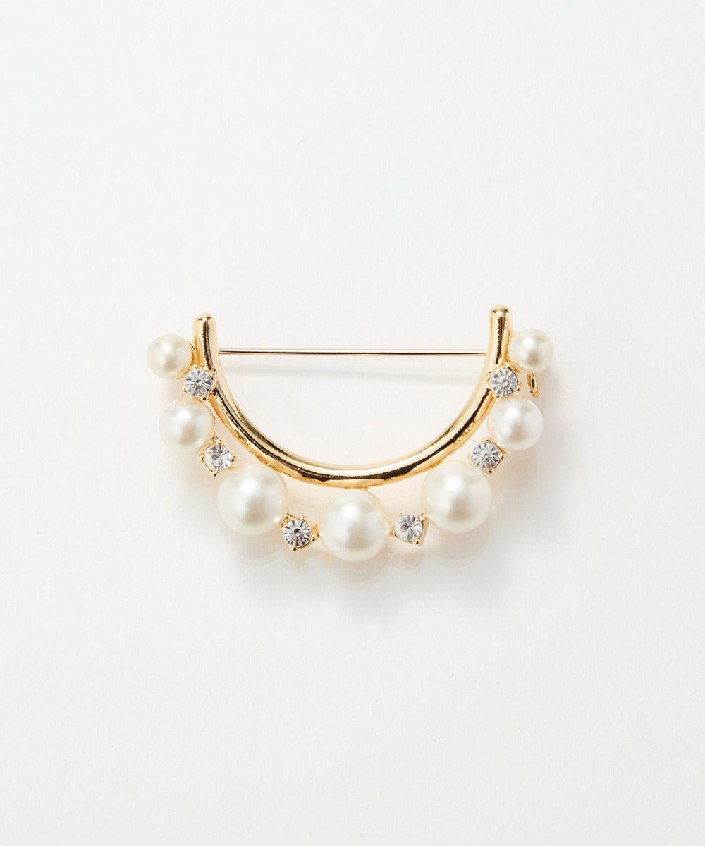 Phoebe <オンワード限定セット>ダブルデコレイトパールライトフィットイヤリング×フォーマルパールビジューハーフブローチ 